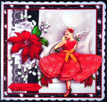 The Christmas Dress Card Front Kit by Linda Short