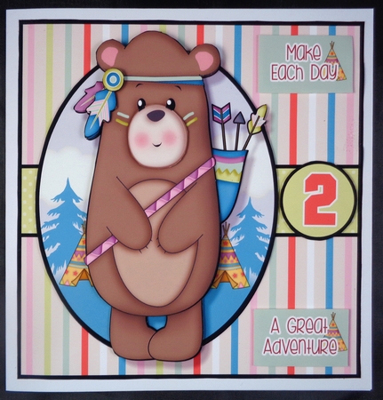Little Bear Mini Kit. Tribal New Baby Card or Toddler Birthday with Ages 1 to 4 years by Linda Short