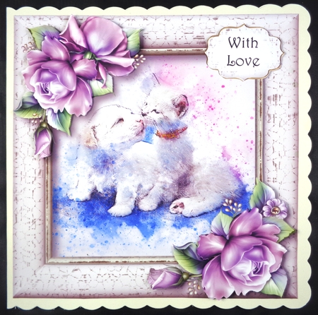 Kitten Kisses 8x8 by Linda Short