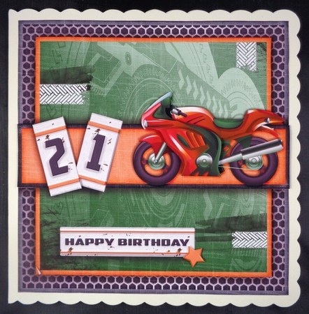 Motorbike Fan Card Topper Card Kit 1297 by Linda Short