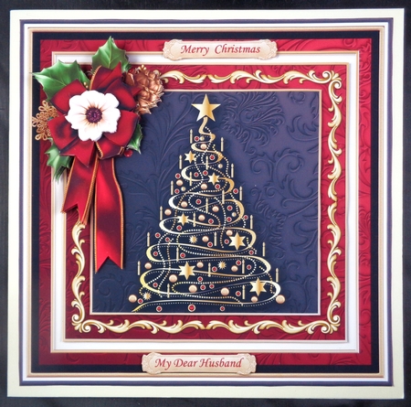 GOLD CHRISTMAS TREE 7.7 Decoupage & Insert Mini Kit by Linda Short