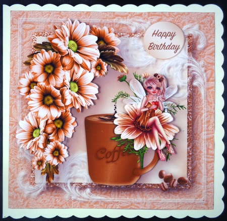 The Coffee Fairy - Decoupage Card Mini Kit by Linda Short