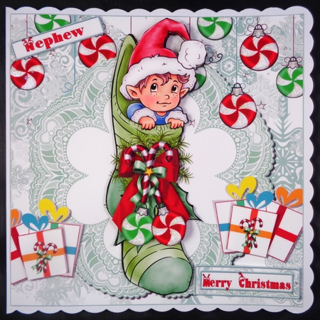 8x8 Baby in a Christmas stocking mini kit by Linda Short