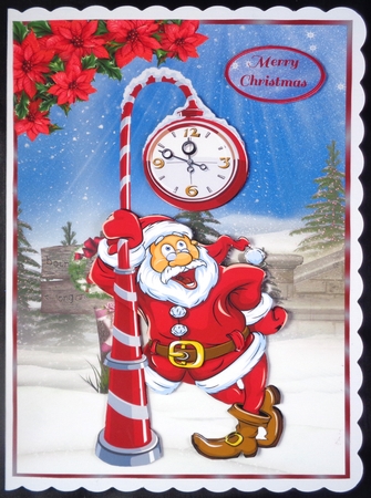 Santa Closely Watching the Time by Linda Short