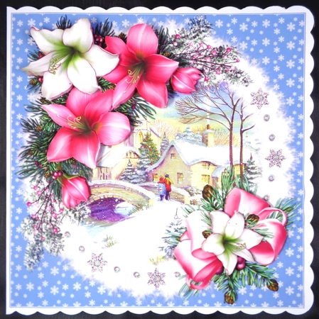 8x8 church walk with Christmas amaryllis mini kit by Linda Short