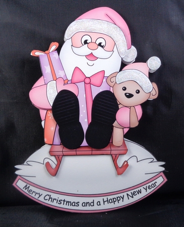 3D Shaped Rocking Christmas Card Mini Kit  - Santa is Delivering the Presents on his Sledge by Linda Short