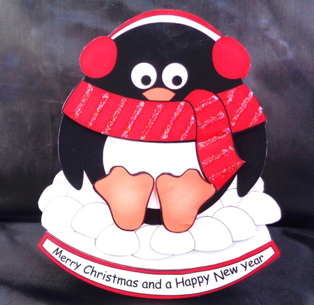 3D Shaped Rocking Christmas Card Mini Kit  - Pip Penguin by Linda Short