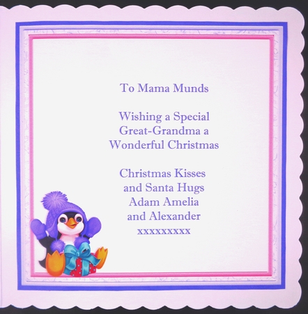 PENGUIN GIFT Christmas 8x8 Decoupage & Insert Mini Kit by Linda Short