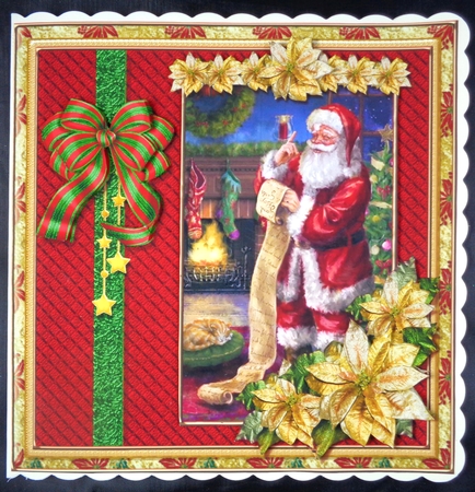 GOLD Happy Holidays Vintage Santa 1  by Linda Short