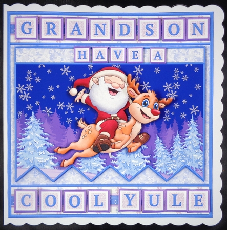 SANTAS FLIGHT Christmas 7.5 Decoupage Mini Kit Create Any Name Alphabet in 2 sizes by Linda Short