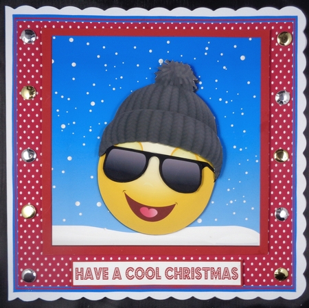 WOOLY HAT CHRISTMAS EMOTICON QUICK CARD by Linda Short