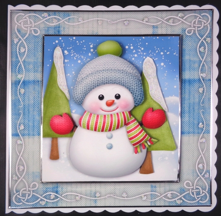 Adorable Snowman With Bobble Hat 8x8 Mini Kit by Linda Short
