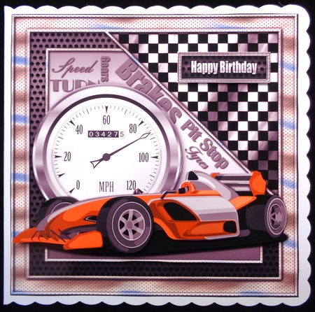 Racing 3 Page Decoupage Mini Kit by Linda Short