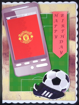 Football Phone Card for MU Fan by Linda Short