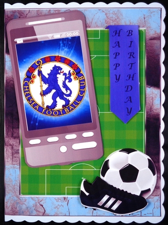 Football Phone Card Chelsea Fan by Linda Short
