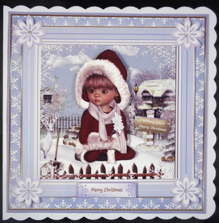 Winter Wonderland 7x7ins Decoupage Topper by Linda Short