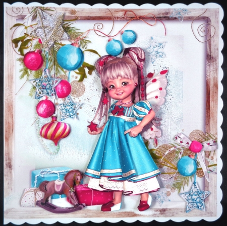 Sweet Little Christmas Morning Card Mini Kit  by Linda Short