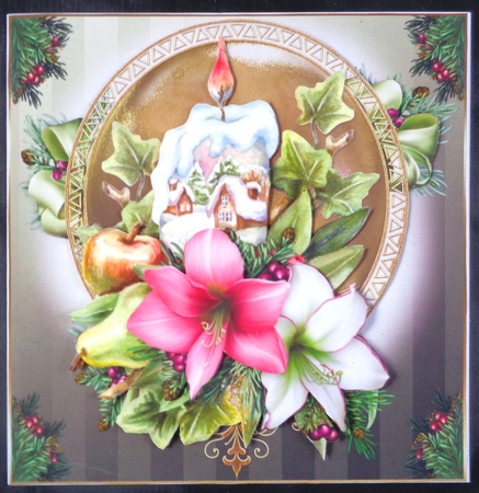 8x8 Vintage amaryllis with candle mini kit by Linda Short