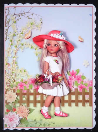 Sweet Little Flower Meadow A5 Card Front and Decoupage by Linda Short