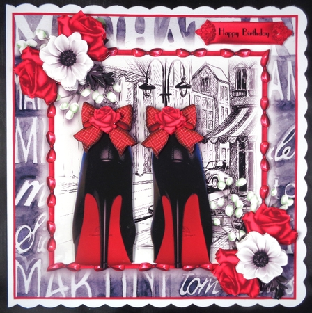 The Red Sole shoes Card Front Kit by Linda Short