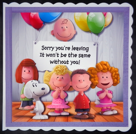 Snoopy and friends sorry youre leaving by Linda Short