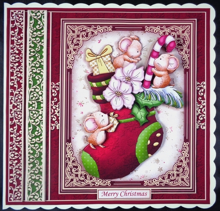 STOCKING TREATS Christmas 7.8 Decoupage & Insert Mini Kit by Linda Short