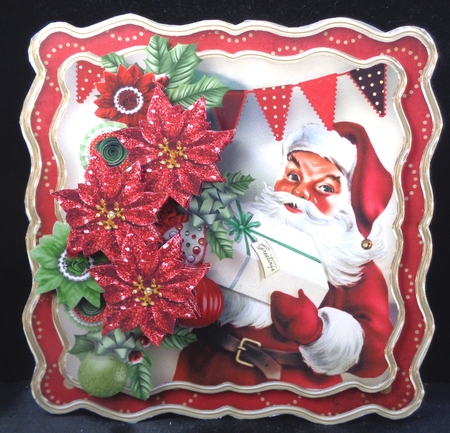 Old Fashioned Santa Wavy Edge Card Mini Kit by Linda Short