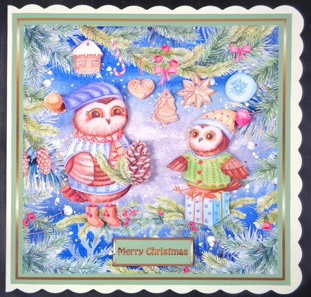 Owls festive Christmas by Linda Short