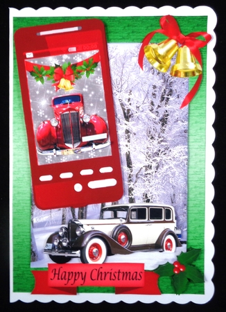 Christmas Vintage Car Phone by Linda Short