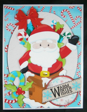 Bright Santa Card Fronts 1 by Linda Short