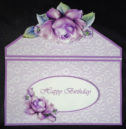 A Simple Rose Money/Voucher Wallet/Pocket/Envelope - Mauve by Linda Short