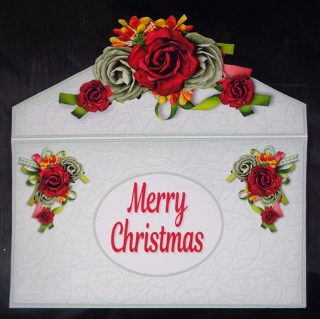 Red Rose Christmas  Money/Voucher/Gift Wallet/Pocket/Envelope by Linda Short