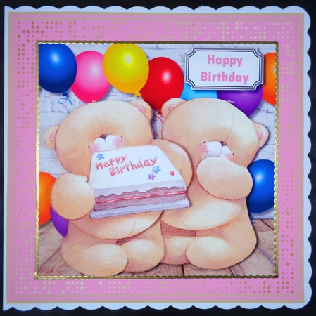 Forever friends with cake and balloons by Linda Short