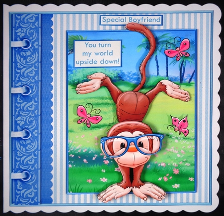 MONKEY BUSINESS Humorous All Occasion 7.5 Decoupage & Insert Mini Kit by Linda Short