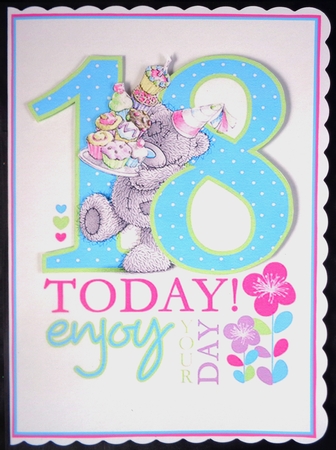 Tatty Teddy Happy Birthday 18 Today Card by Linda Short
