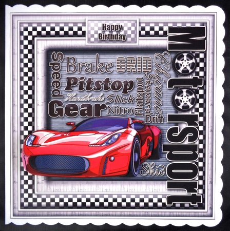 Motorsport 8x8 Decoupage Mini Kit by Linda Short