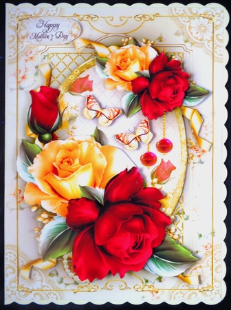 Red Yellow Bouquet of Roses Mini Kit by Linda Short