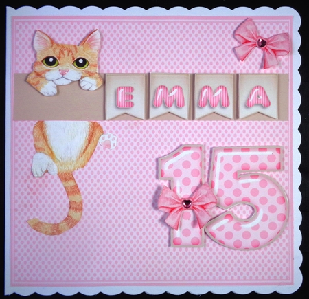 Make your own Celebrations Birthday Cards Kit 1344 pink by Linda Short
