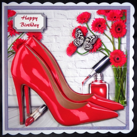 Red shoes and flowers by Linda Short