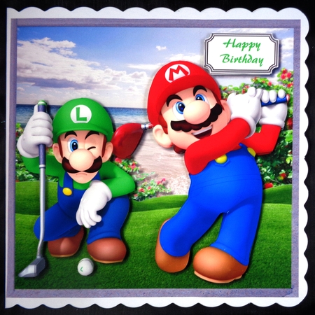 Super Mario Brothers round of golf by Linda Short