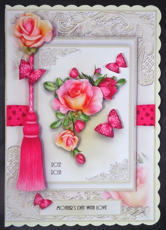 Romantic Rosa Card Front Kit A5 by Linda Short