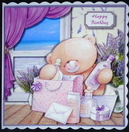 Forever friends pamper bear with lovely beach scenery by Linda Short