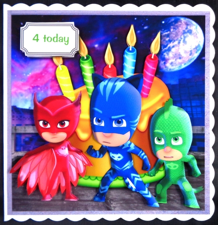 PJ Masks with birthday cake by Linda Short
