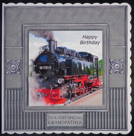 7 X 7 Steam Train Fathers Day/Birthday Topper  by Linda Short