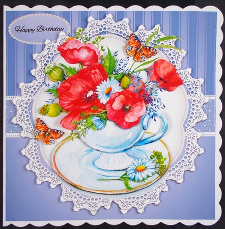 Lovely Watercolor Teacup With Flowers  by Linda Short