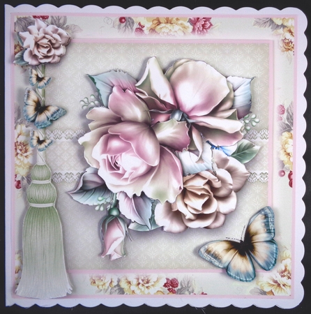Vintage Rosie Posie Card Front Kit by Linda Short