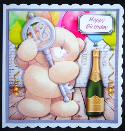 Forever friends bear with 18th key by Linda Short