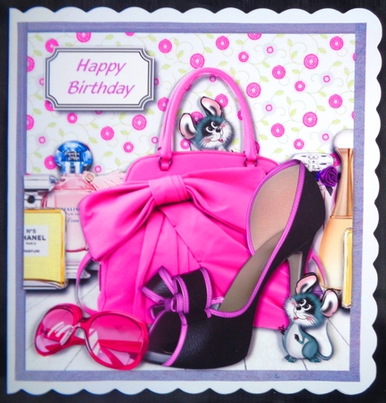 Cerise bag, shoes and perfume by Linda Short