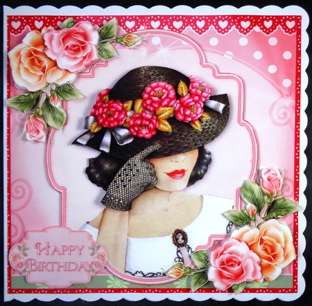 Vintage Hat Lady & Roses Mini Kit  by Linda Short