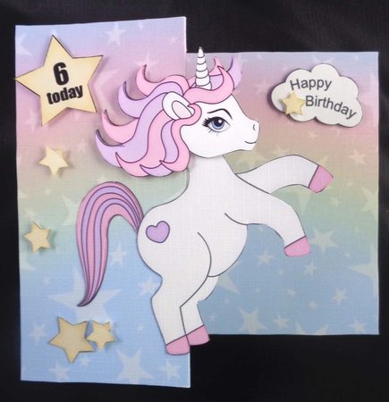3D Shaped No-Hole Fold Back Mini Kit -   Cute Little Unicorn Sparkle by Linda Short